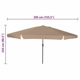 Berkfield Home Garden Parasol √∏395x245 cm Taupe - Size: 395x245 cm - thumbnail 7