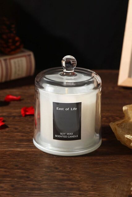 Living and Home Soy Wax Pear & Freesia Scented Jar Candle in White - image 1