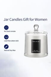 Living and Home Soy Wax Pear & Freesia Scented Jar Candle in White - thumbnail 4