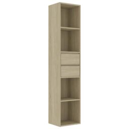 Berkfield Home Book Cabinet Sonoma Oak 36x30x171 cm Engineered Wood in Brown - Size: 36 x 30 x 171 cm - thumbnail 2