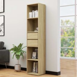 Berkfield Home Book Cabinet Sonoma Oak 36x30x171 cm Engineered Wood in Brown - Size: 36 x 30 x 171 cm - thumbnail 1