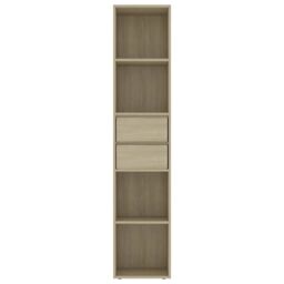 Berkfield Home Book Cabinet Sonoma Oak 36x30x171 cm Engineered Wood in Brown - Size: 36 x 30 x 171 cm - thumbnail 4