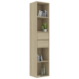 Berkfield Home Book Cabinet Sonoma Oak 36x30x171 cm Engineered Wood in Brown - Size: 36 x 30 x 171 cm - thumbnail 3