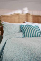 Helena Springfield 'Rosebud' Brushed Cotton Duvet Cover Set in Aqua - Size: Single - thumbnail 2