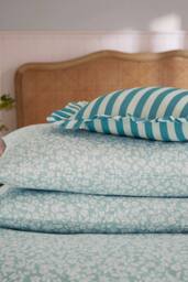 Helena Springfield 'Rosebud' Brushed Cotton Duvet Cover Set in Aqua - Size: Single - thumbnail 6