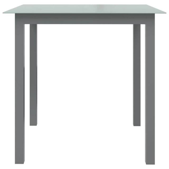 Berkfield Home Garden Table Light Grey 80x80x74 cm Aluminium & Glass - Size: 80 x 80 x 74 cm - image 1