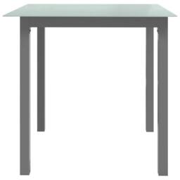 Berkfield Home Garden Table Light Grey 80x80x74 cm Aluminium & Glass - Size: 80 x 80 x 74 cm - thumbnail 3