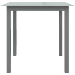 Berkfield Home Garden Table Light Grey 80x80x74 cm Aluminium & Glass - Size: 80 x 80 x 74 cm - thumbnail 1