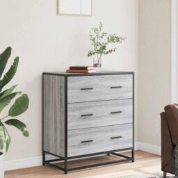 Berkfield Home Sideboard Grey Sonoma 68x35x76 cm Engineered Wood & Metal - Size: 68 x 35 x 76 cm - thumbnail 1