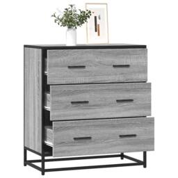 Berkfield Home Sideboard Grey Sonoma 68x35x76 cm Engineered Wood & Metal - Size: 68 x 35 x 76 cm - thumbnail 2