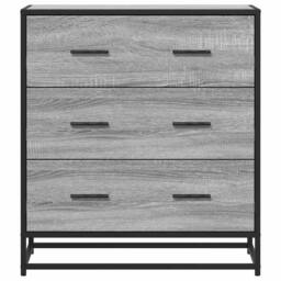 Berkfield Home Sideboard Grey Sonoma 68x35x76 cm Engineered Wood & Metal - Size: 68 x 35 x 76 cm - thumbnail 4