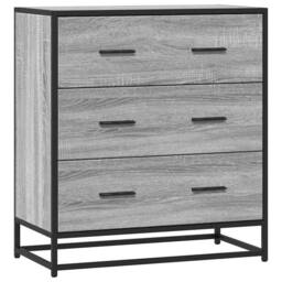 Berkfield Home Sideboard Grey Sonoma 68x35x76 cm Engineered Wood & Metal - Size: 68 x 35 x 76 cm - thumbnail 3