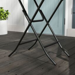 OUTSUNNY Foldable Outdoor Coffee Table, Metal Frame PE Rattan Side Table, Mixed Brown - thumbnail 9