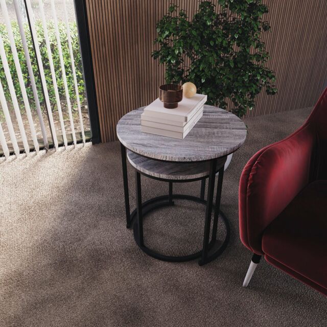Home Discount Vida Designs Brooklyn Nest of 2 Round Tables Living Room Furniture in Grey - image 1