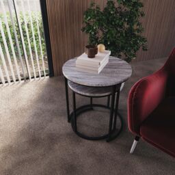 Home Discount Vida Designs Brooklyn Nest of 2 Round Tables Living Room Furniture in Grey