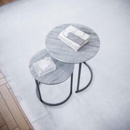 Home Discount Vida Designs Brooklyn Nest of 2 Round Tables Living Room Furniture in Grey - thumbnail 4