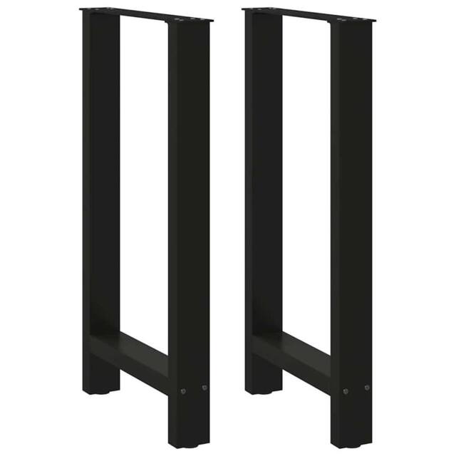 Berkfield Home Coffee Table Legs Black 2 pcs 50x(90-91) cm Steel - image 1