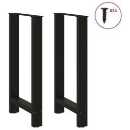 Berkfield Home Coffee Table Legs Black 2 pcs 50x(90-91) cm Steel - thumbnail 3