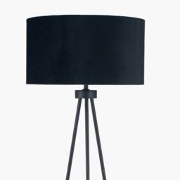 Ruma Minimalist Metal Tripod Floor Lamp For Living Room Black Shade - thumbnail 6
