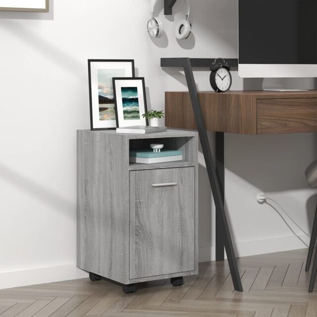 Berkfield Home Side Cabinet with Wheels Grey Sonoma 33x38x60 cm Engineered Wood - Size: 33 x 38 x 60 cm - image 1