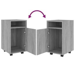 Berkfield Home Side Cabinet with Wheels Grey Sonoma 33x38x60 cm Engineered Wood - Size: 33 x 38 x 60 cm - thumbnail 5