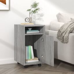Berkfield Home Side Cabinet with Wheels Grey Sonoma 33x38x60 cm Engineered Wood - Size: 33 x 38 x 60 cm - thumbnail 6