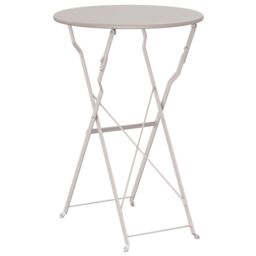 Berkfield Home Folding Bistro Table Beige √ò50x71 cm Powder-coated Steel - Size: 50x71 cm - thumbnail 6