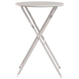 Berkfield Home Folding Bistro Table Beige √ò50x71 cm Powder-coated Steel - Size: 50x71 cm - thumbnail 5