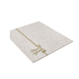 Melody Maison Set Of 4 Beige Rectangular Felt Placemat With Champagne Gold Bow