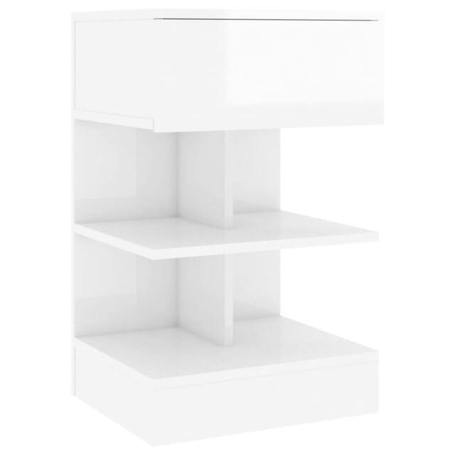 Berkfield Home Bedside Cabinet High Gloss White 40x35x65 cm Engineered Wood - Size: 40 x 35 x 65 cm - image 1