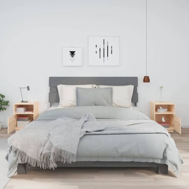 Berkfield Home Beautiful Bedside Cabinets 2 pcs 40x34x55 cm Solid Wood Pine in Natural - Size: 40 x 34 x 55 cm - image 1