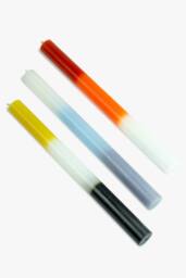 Harlequin Set of 3 Colour Bar Dinner Candles - thumbnail 1