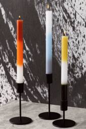 Harlequin Set of 3 Colour Bar Dinner Candles - thumbnail 3