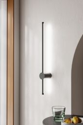 Living and Home 360 Degree Rotatable LED Straight Wall Light White Light 60cm with Wire in Black - thumbnail 7