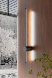 Living and Home 360 Degree Rotatable LED Straight Wall Light White Light 60cm with Wire in Black - thumbnail 9