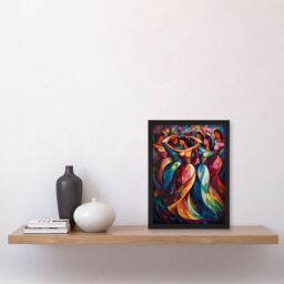 Artery8 Wall Art Print Latino Merengue Dance Dancing South America Colourful Bright Bold Painting Rhythm Body Energy Theatre Arts Artwork Art Framed - thumbnail 4