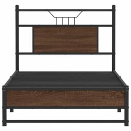 Berkfield Home Bed Frame without Mattress Brown Oak 75x190 cm Small Single Engineered Wood - thumbnail 6