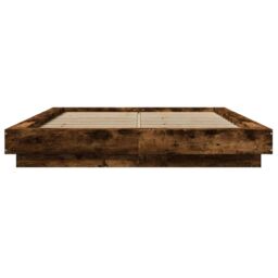 Berkfield Home Bed Frame with LED Lights without Mattress Smoked Oak 120x190cm in Brown - Size: 120x190 cm - thumbnail 5
