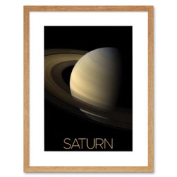 "Artery8 Wall Art Print NASA Our Solar System Saturn Planet Equinox Cassini Artwork Framed 9X7 Inch in Beige - Size: W7"" x H9""" - thumbnail 1