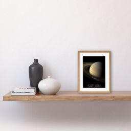 "Artery8 Wall Art Print NASA Our Solar System Saturn Planet Equinox Cassini Artwork Framed 9X7 Inch in Beige - Size: W7"" x H9""" - thumbnail 2