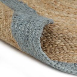 Berkfield Home Handmade Rug Jute with Olive Green Border 150 cm - Size: 100 cm diameter - thumbnail 2