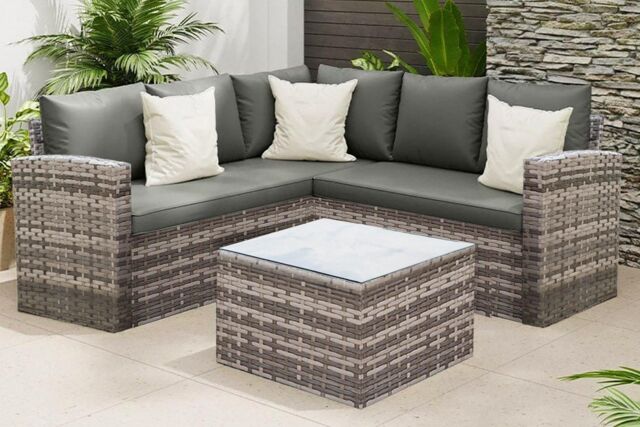 Rosen 5 Seater Corner Rattan Garden Furniture Sofa Sets With Rain Cover