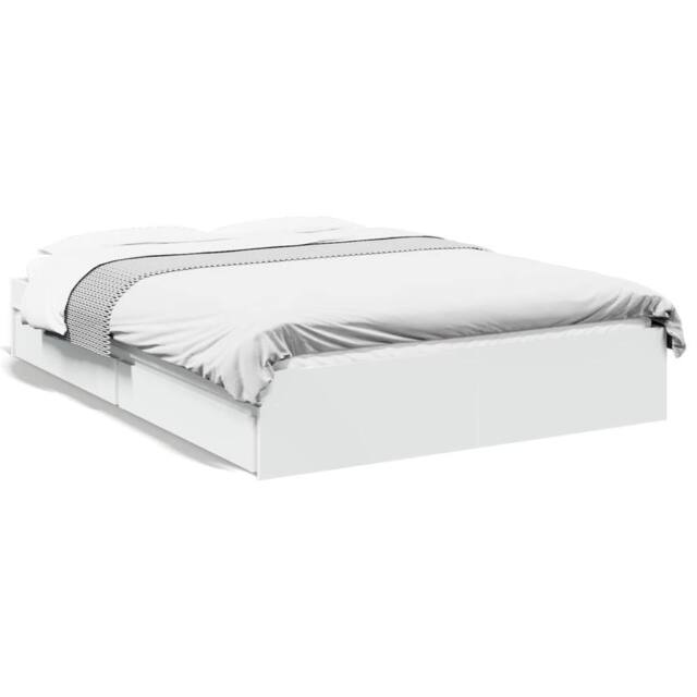 Berkfield Home Bed Frame with Drawers without Mattress White 140x190 cm - image 1