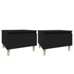 Berkfield Home Side Tables 2 pcs Black 50x46x35 cm Engineered Wood - Size: 50 x 46 x 35 cm - thumbnail 2