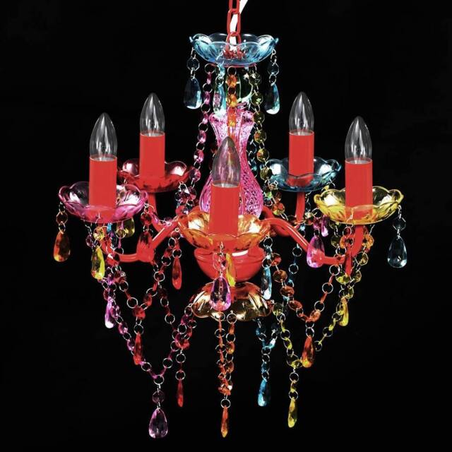 Berkfield Home Classic Crystal Light 5 Bulbs Multicolour - image 1