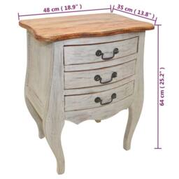 Berkfield Home Bedside Cabinet Solid Reclaimed Wood 48x35x64 cm in Brown - Size: 48 x 35 x 64 cm - thumbnail 6