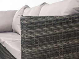 Alivio 5 Seater Rattan Corner Sofa Set, PE Rattan Garden Furniture Set with Coffee Table, Anti-UV Cushions for Indoor Outdoor - Grey - thumbnail 6
