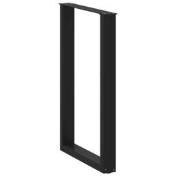 Berkfield Home Coffee Table Legs U-Shaped 2 pcs Black 60x(90-91) cm Steel - thumbnail 4