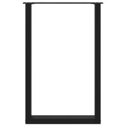 Berkfield Home Coffee Table Legs U-Shaped 2 pcs Black 60x(90-91) cm Steel - thumbnail 5