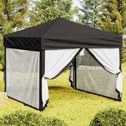 Berkfield Home Sturdy Folding Party Tent with Sidewalls Black 3x3 m - thumbnail 2